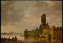 Castle by a River - Jan van Goyen