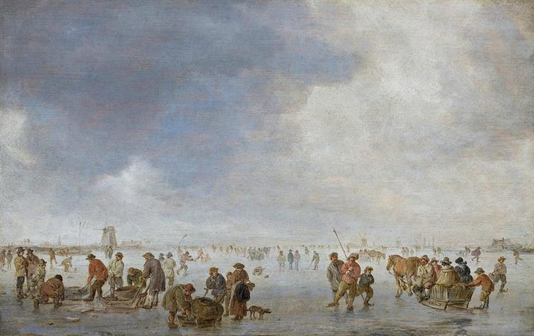 Winter Scene on the Ice - Jan van Goyen