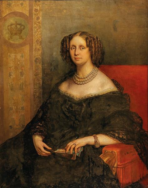 Portrait of Louise d'Orléans, Queen of Belgium, 1862 - Жан-Франсуа Портальс