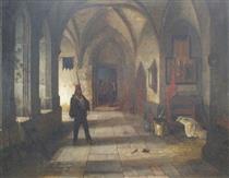 Soldiers in a church - Ludwig Richter