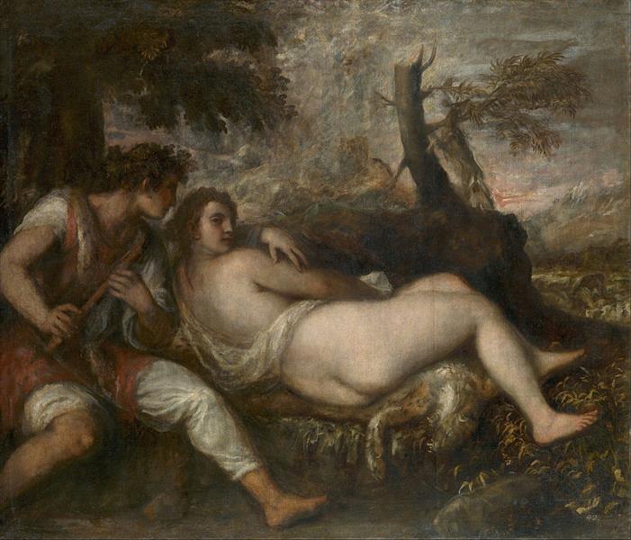 Shepherd and Nymph, 1575 - 1576 - Ticiano Vecellio