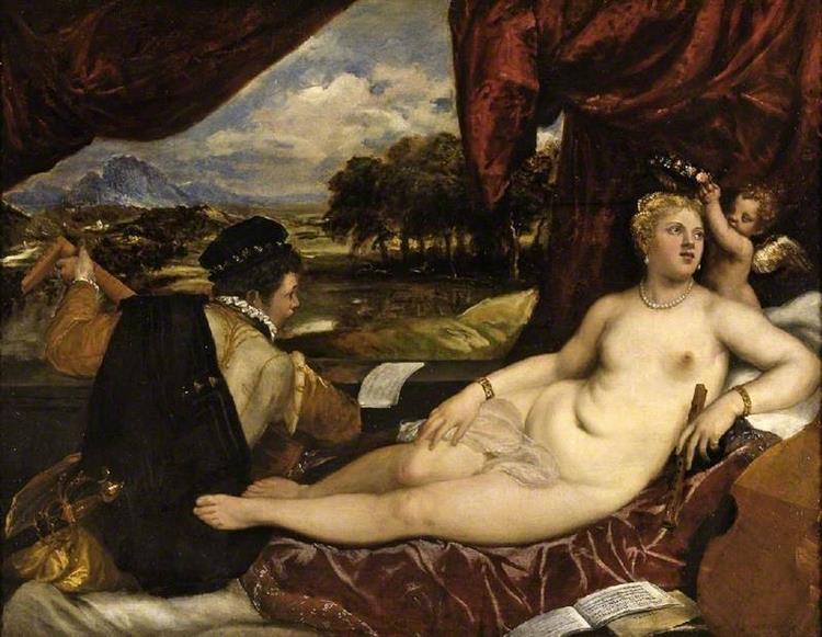 Venus and the Lute Player, c.1560 - Ticiano Vecellio