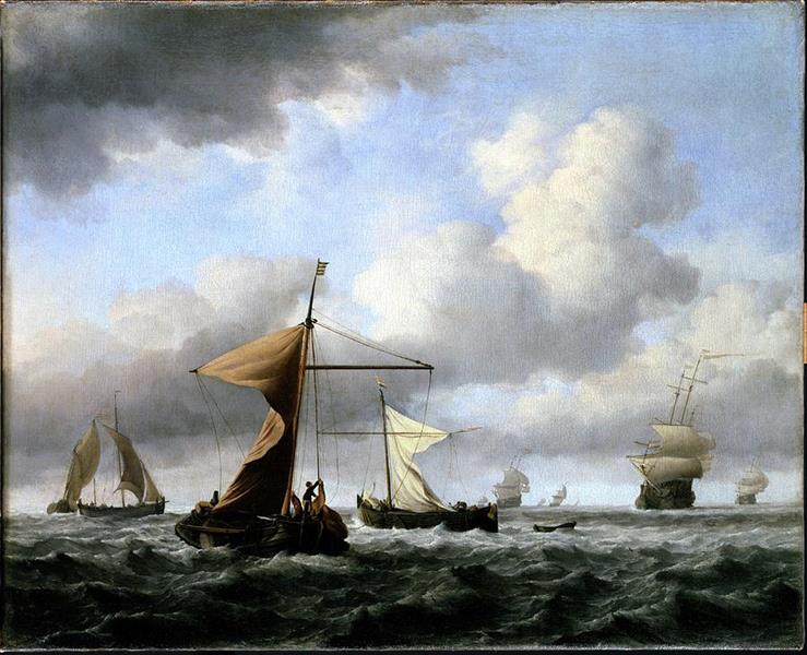 A Brisk Breeze - Willem van de Velde the Younger