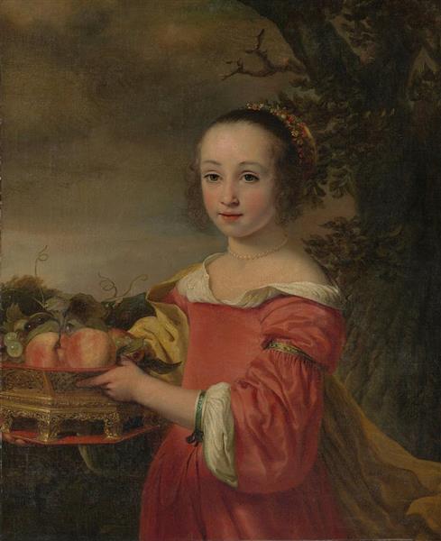 Petronella Elias  with a Basket of Fruit, 1657 - Ferdinand Bol