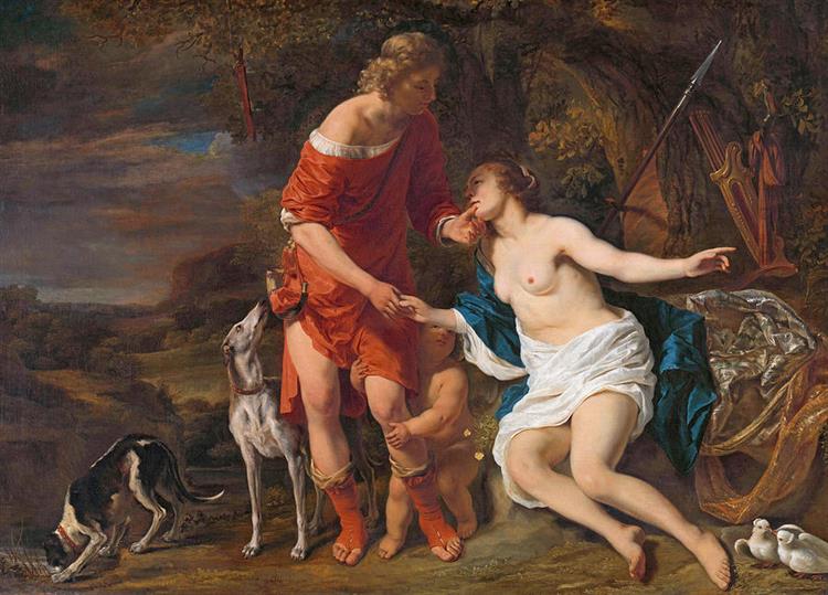 Venus and Adonis., 1660 - Ferdinand Bol
