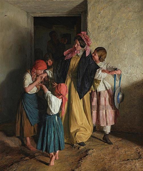 After Confirmation (The departure of the godmother), 1859 - Ferdinand Georg Waldmüller