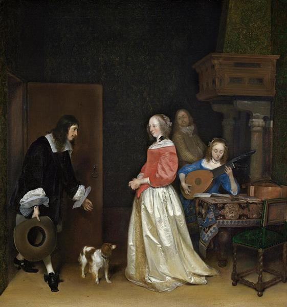 The Suitor's Visit, c.1658 - Герард Терборх