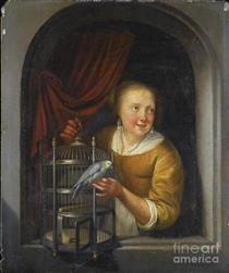 A Young Lady in a Niche - Gerrit Dou