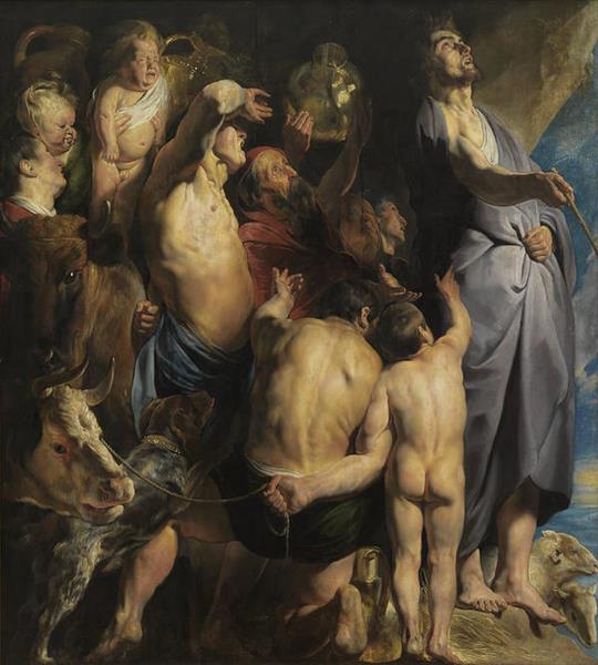 Moses Strikes Water from the Stone - Jacob Jordaens