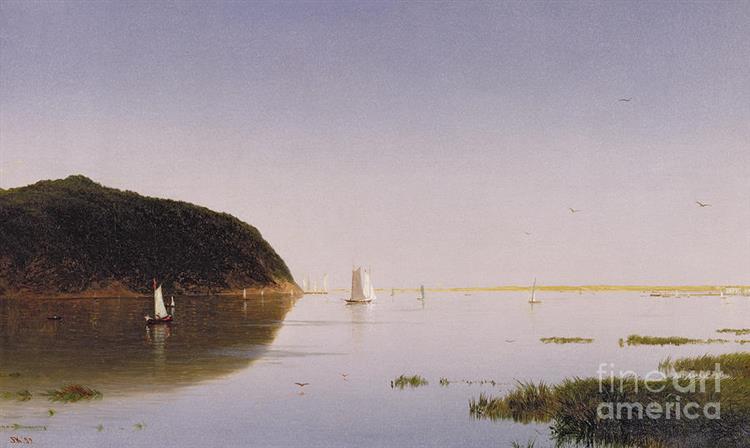 View of the Shrewsbury River, New Jersey, 1859 - 約翰·弗雷德里克·肯塞特