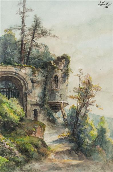 The ruins of the manor, 1886 - Luigi Da Rios
