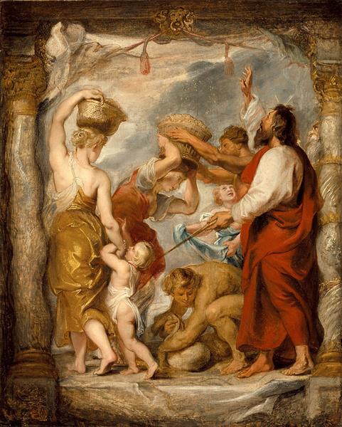 The Israelites Gathering Manna in the Desert - Pierre Paul Rubens