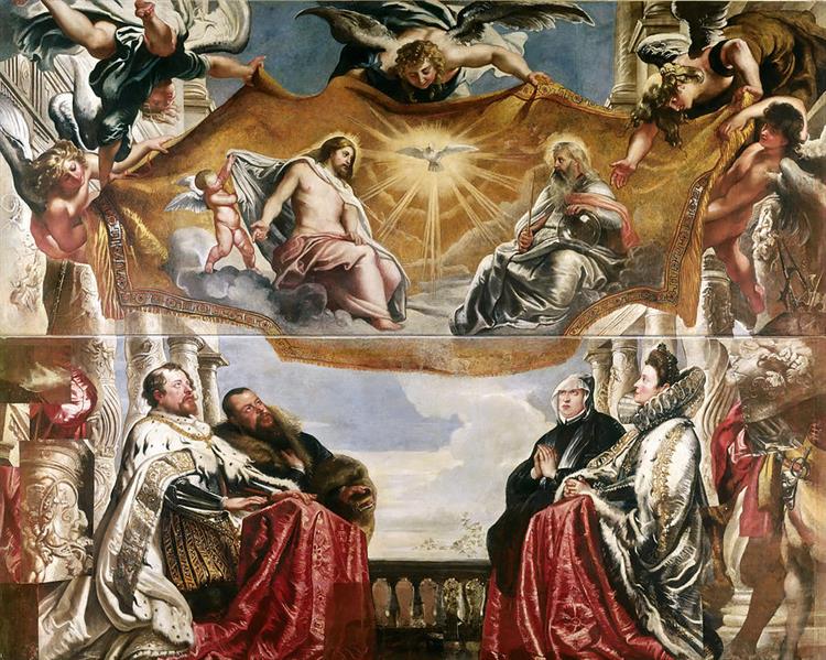 The Trinity Adored By The Duke of Mantua And His Family, c.1604 - c.1606 - Peter Paul Rubens