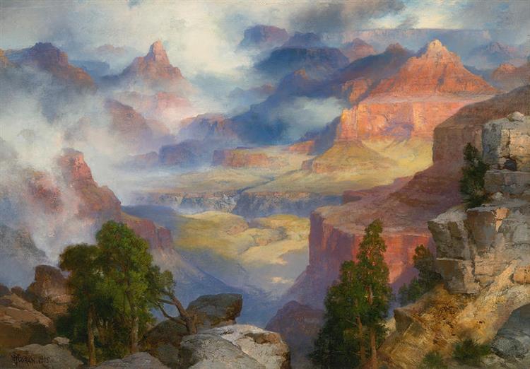 Grand Canyon in Mist - Томас Моран