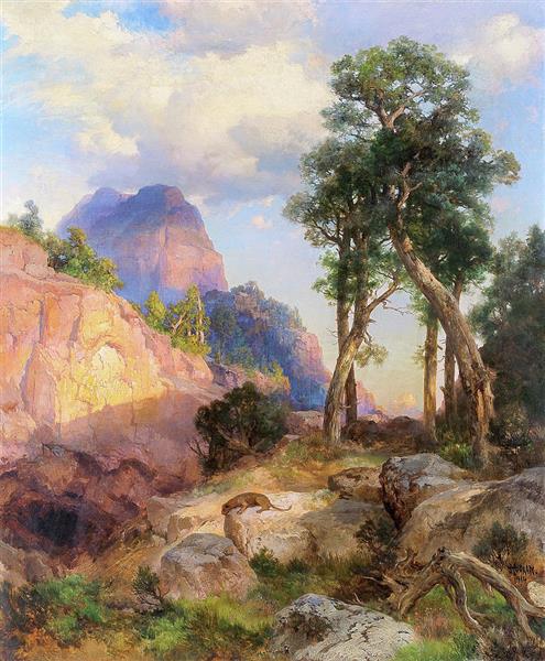 Mountain Lion in Grand Canyon - Thomas Moran - WikiArt.org