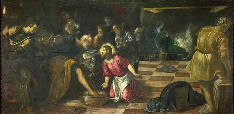 Christ washing the Feet of the Disciples, 1575 - Tintoretto