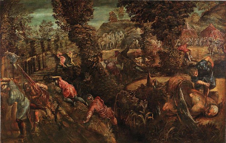 The Battle Between the Philistines and the Israelites - Jacopo Tintoretto