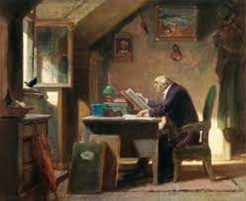 A visit, c.1850 - Carl Spitzweg