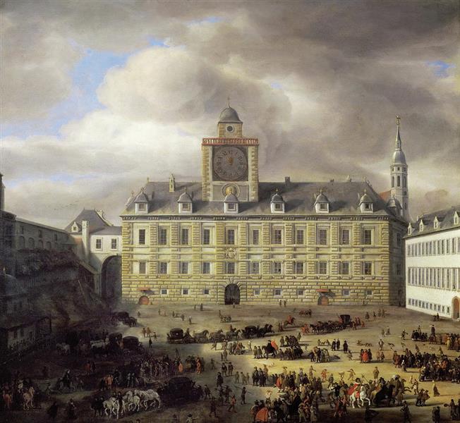 The Innere Burgplatz in Vienna, 1652 - Самюэл ван Хогстратен