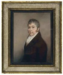 Portrait of a gentleman in a brown jacket - James Sharples