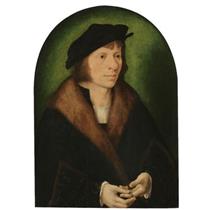 Portrait of a man in a Black Cap and a fur-trimmed coat - Joos van Cleve