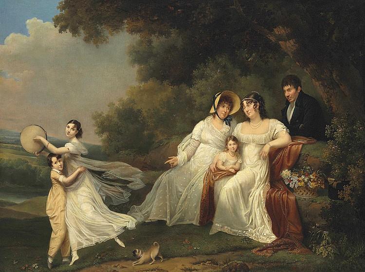 A family portrait in a river landscape - Adèle Romany