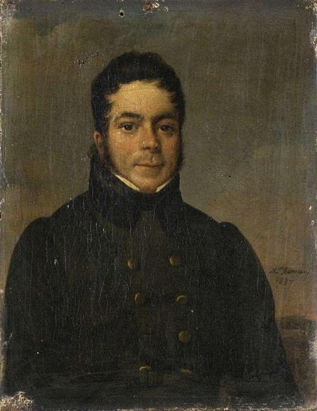 Portrait d'homme à la veste verte - Adèle Romany