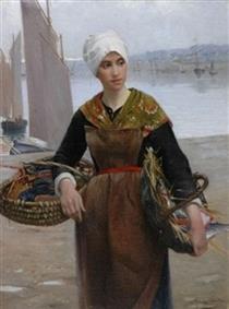 Young Breton Woman - Alfred Guillou