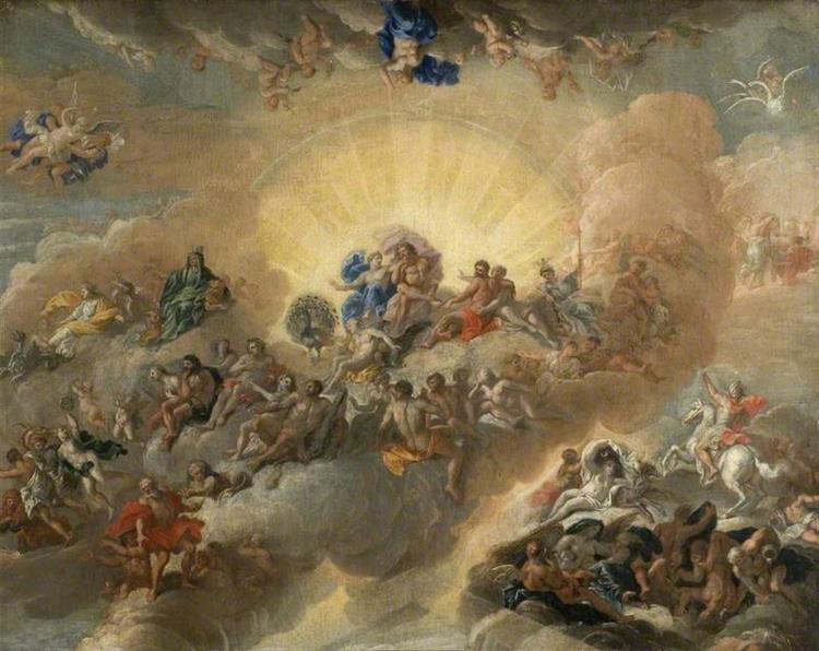 The Gods on Mount Olympus (sketch for the ceiling of the Heaven Room, Burghley House) - Antonio Verrio