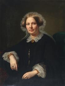 Portrait of a woman, presumably Lady Sponneck - August Schiøtt