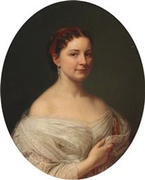 Portrait of Countess Charlotte Trampe, née Knuth-Knuthenborg - August Schiøtt