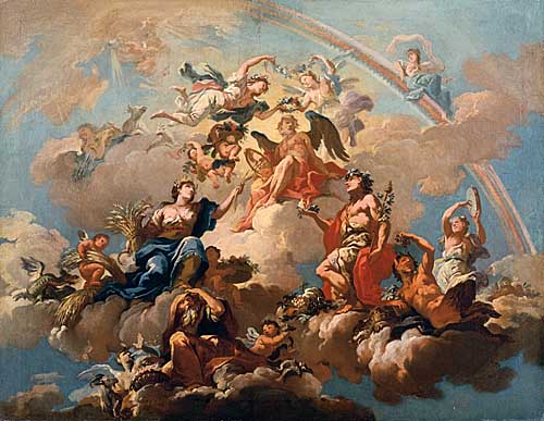 The Four Seasons Paying Homage to Chronos, c.1737 - Bartolomeo Altomonte