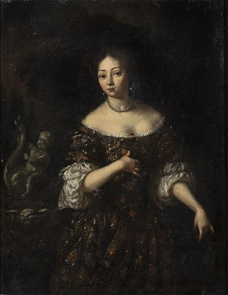 Portrait de femme Panneau de chê - Constantijn Netscher