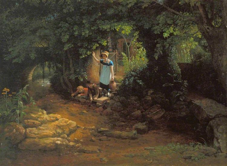 Children by a Brook - Francis Danby