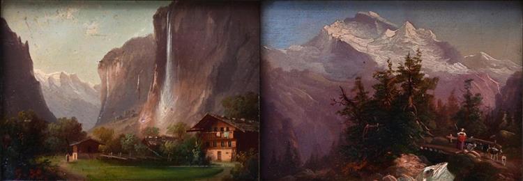 Paar Ansichten aus den Schweizer Alpen: Jungfrau bei Mürren, Staubbachfall - Guido Hampe
