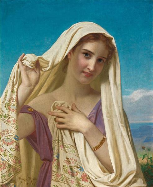 Young Girl in a Veil - Hugues Merle