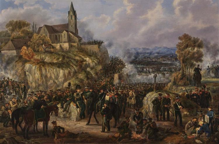 The battle at Souffelweyersheim in Alsace on 25th June 1815 between the Allied troops and the Napoleonic army - Johann Baptist Pflug