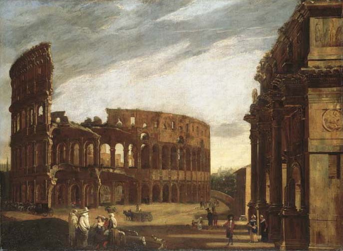 The Colosseum and the Arch of Constantine from the West - Michelangelo Cerquozzi