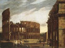 The Colosseum and the Arch of Constantine from the West - Michelangelo Cerquozzi