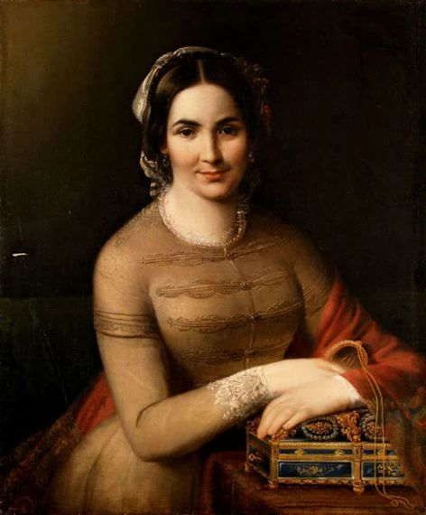 PORTRAIT OF A WOMAN WITH JEWELLERY BOX - Miklos Barabas