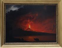 Eruption of the Mount Vesuvius at night - Pierre-Jacques Volaire