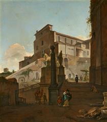 View of Santa Maria in Aracoeli in Rome - Thomas Wijck