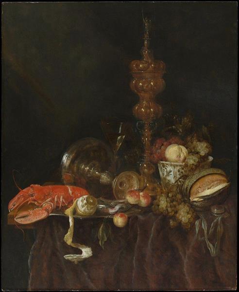 Still Life with Lobster and Fruit - Abraham van Beyeren
