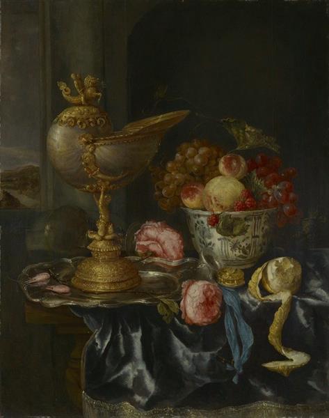 Banquet Still Life with Nautilus Cup - Abraham van Beyeren