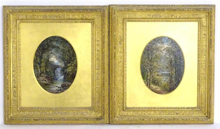 A pair of oval landscapes - Alfred Augustus Glendening, Sr.