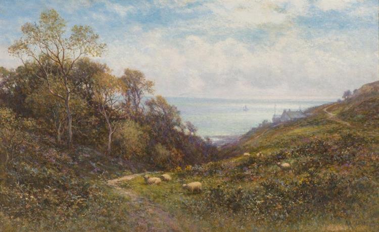 Landscape with Sheep - Alfred Augustus Glendening, Sr.