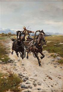 On the steppe - Bohdan von Kleczynski