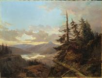Norwegian Landscape in the Light of Early Morning - Charles XV of Sweden