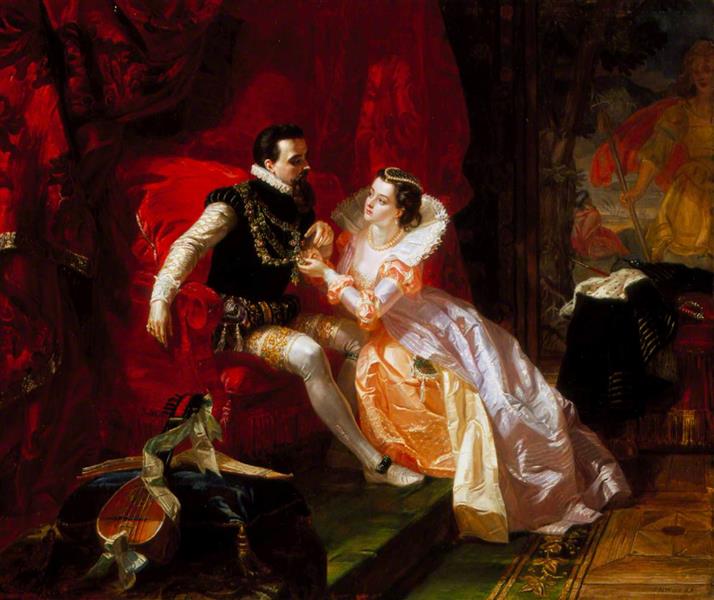 Leicester and Amy Robsart at Cumnor Hall - Edward Matthew Ward