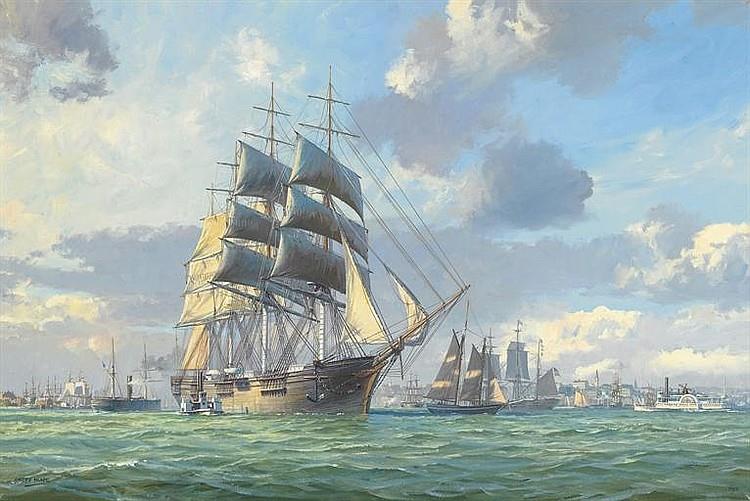 The Clippership Great Republic in New York harbor - Geoffrey William Hunt